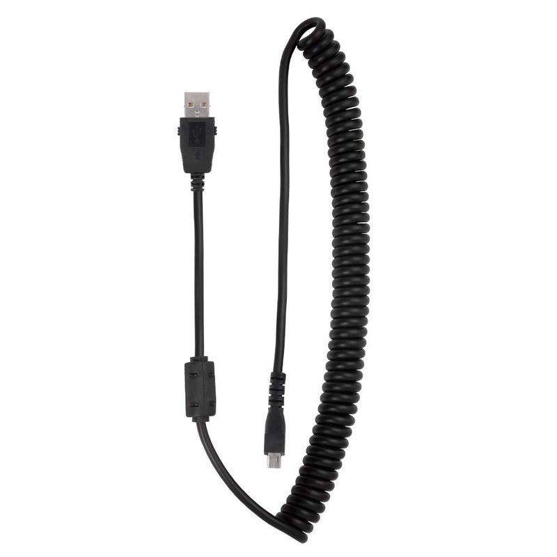 ECS Compatible for SpeechMike Premium and SpeechMike III Curly Cord USB Type A to USB Mini A with Lock - Image 1